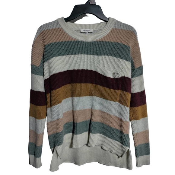 Madewell Sweaters - Madewell multi-color striped knit sweater woman XS